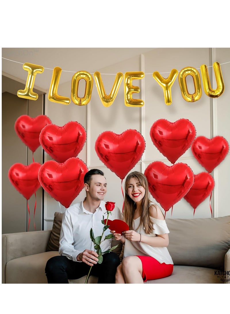 مجموعة بالونات بعبارة I love you عبوة من 20 قطعة من كاتش اون | بالونات بشكل قلب، زينة رومانسية للامسيات الخاصة | بالونات بشكل قلب احمر | بالونات رومانسية لزينة الذكرى السنوية والتقدم للزواج - Image 5