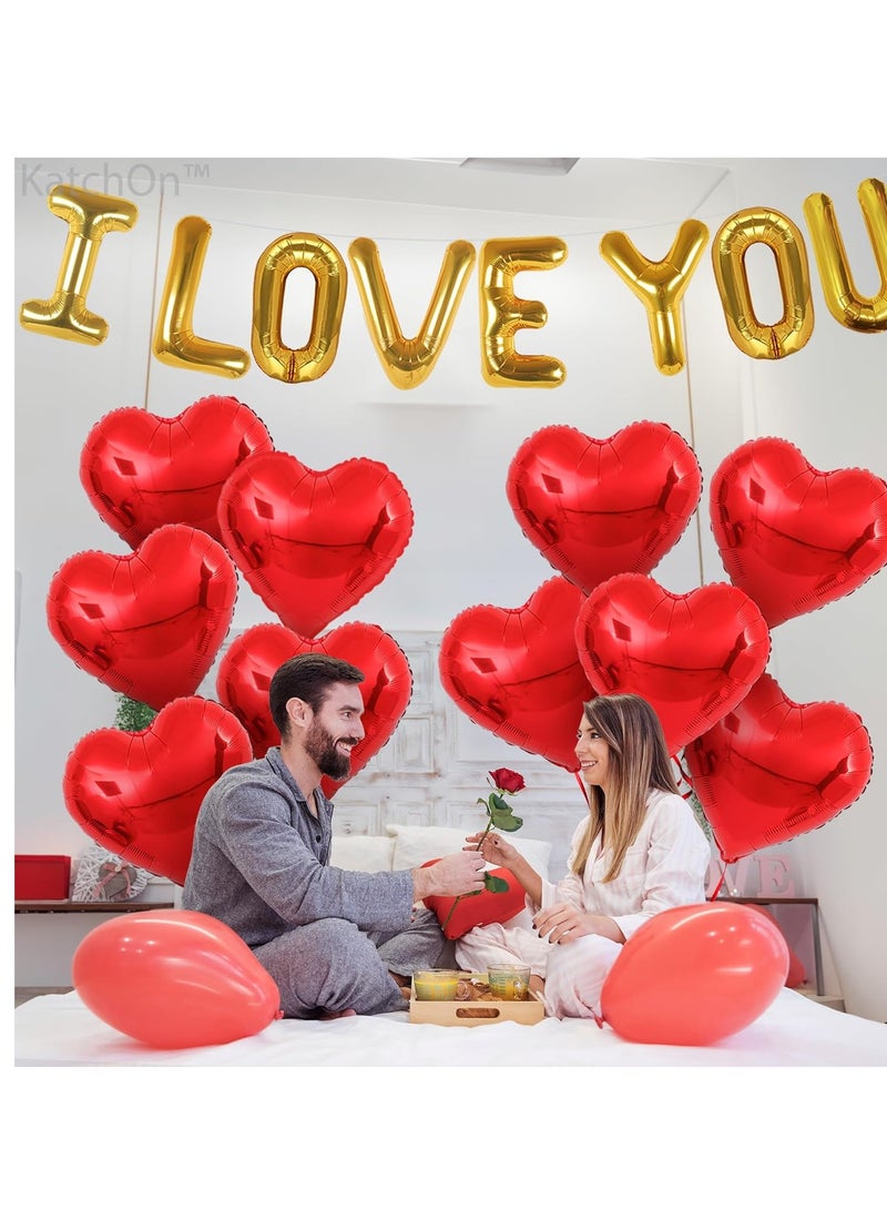 مجموعة بالونات بعبارة I love you عبوة من 20 قطعة من كاتش اون | بالونات بشكل قلب، زينة رومانسية للامسيات الخاصة | بالونات بشكل قلب احمر | بالونات رومانسية لزينة الذكرى السنوية والتقدم للزواج - Image 2