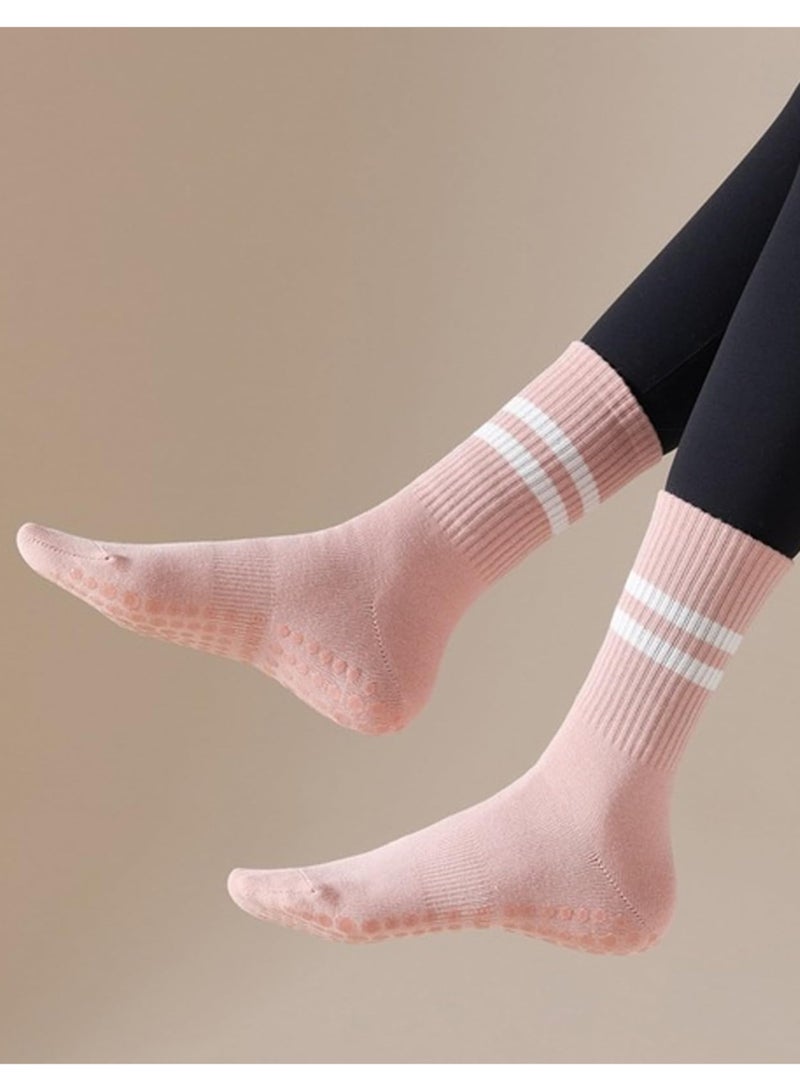 3 Pairs Sticky Grip Pilates Yoga Socks for Women – Non-Slip Reformer, Barre, Ballet Dance Workout with Anti-Skid Soles – Extra Traction - Image 2