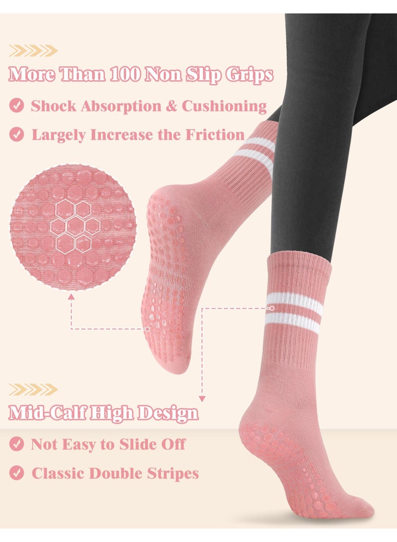 3 Pairs Sticky Grip Pilates Yoga Socks for Women – Non-Slip Reformer, Barre, Ballet Dance Workout with Anti-Skid Soles – Extra Traction - Image 3