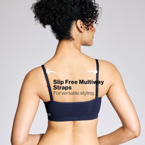 NYKD (NYB165 Cotton Non Padded & Non Wired Full Coverage Slip On T-Shirt Bra for Women | Easy Breezy Soft Fabric with Hidden Shaper Sling for No Side Bulge & Detachable Strap - Navy - Image 3