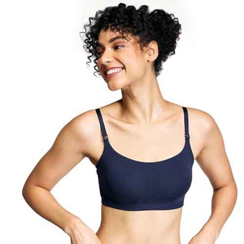 NYKD (NYB165 Cotton Non Padded & Non Wired Full Coverage Slip On T-Shirt Bra for Women | Easy Breezy Soft Fabric with Hidden Shaper Sling for No Side Bulge & Detachable Strap - Navy - Image 1