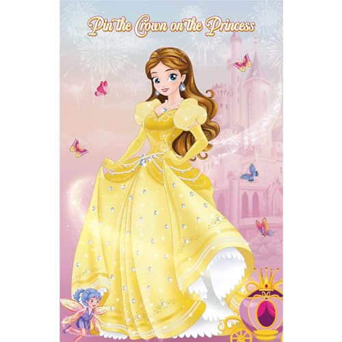 Abilat Pin The Crown on The Princess Party Games for Girls Kids Birthday Decorations Princesses Tea Party Supplies Large Princess Game Poster with 40 Crown Stickers - Image 1