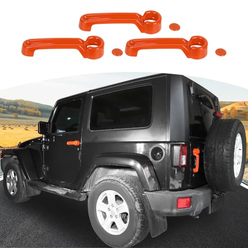 JOSHELA for Jeep JK Door Handle Cover Trim Orange for Jeep Wrangler JK 2DR 2007-2017 Orange Exterior Accessories 3pcs - Image 1