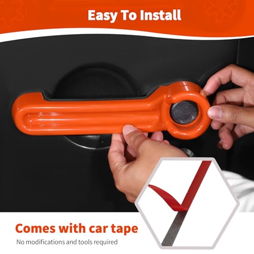 JOSHELA for Jeep JK Door Handle Cover Trim Orange for Jeep Wrangler JK 2DR 2007-2017 Orange Exterior Accessories 3pcs - Image 5