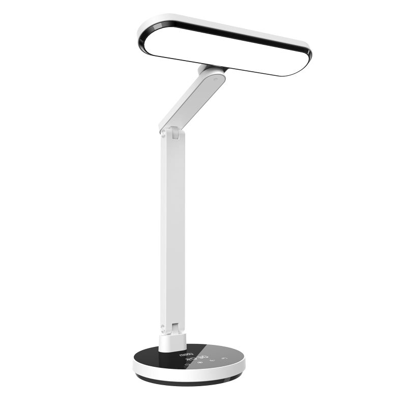 Miady LED Desk Lamp Stepless Dimming for Office Home, 15/30/45 Minutes Auto-Off Timer, 6 Lighting Brightness Levels with Adjustable Arm, Eye-Caring Reading Light for Table Bedroom Study - Image 1