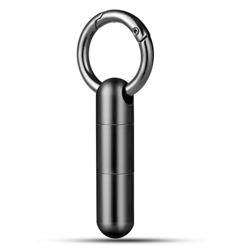 TISUR Keychain Pill Holder, Titanium Small Pill Case Pill Organizer Waterproof Pill Box, EDC Portable Pill Container for Travel Purse Outdoor - Image 1