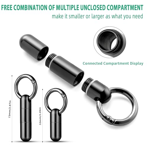 TISUR Keychain Pill Holder, Titanium Small Pill Case Pill Organizer Waterproof Pill Box, EDC Portable Pill Container for Travel Purse Outdoor - Image 3