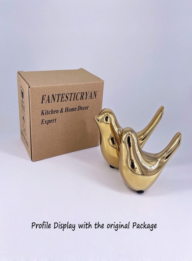 تماثيل طيور صغيرة ذهبية اللون من FANTESTICRYAN، ديكور منزلي عصري، تماثيل صغيرة مزخرفة لغرفة المعيشة، غرفة النوم، سطح المكتب، الخزائن. - Image 3