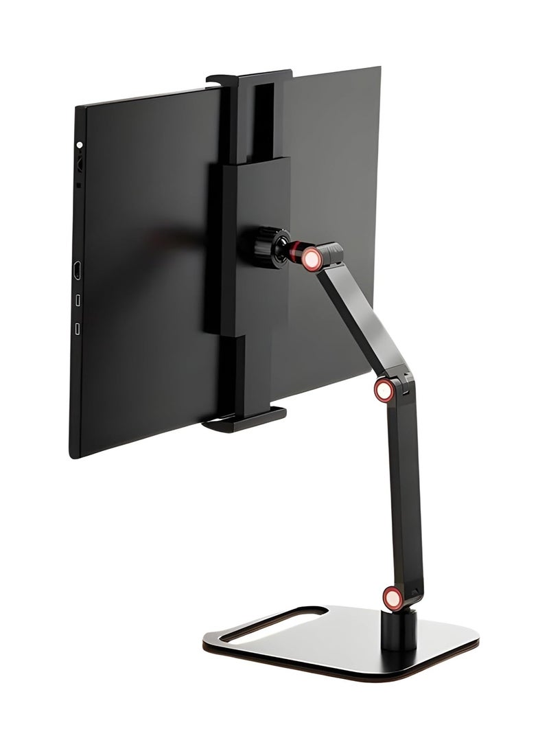 Portable Monitor/Tablet/iPad Clamp Holder Stand - 360° Degree Swivel Heavy-Duty Base - Fits 12-17.3 Inch Screens - Image 1
