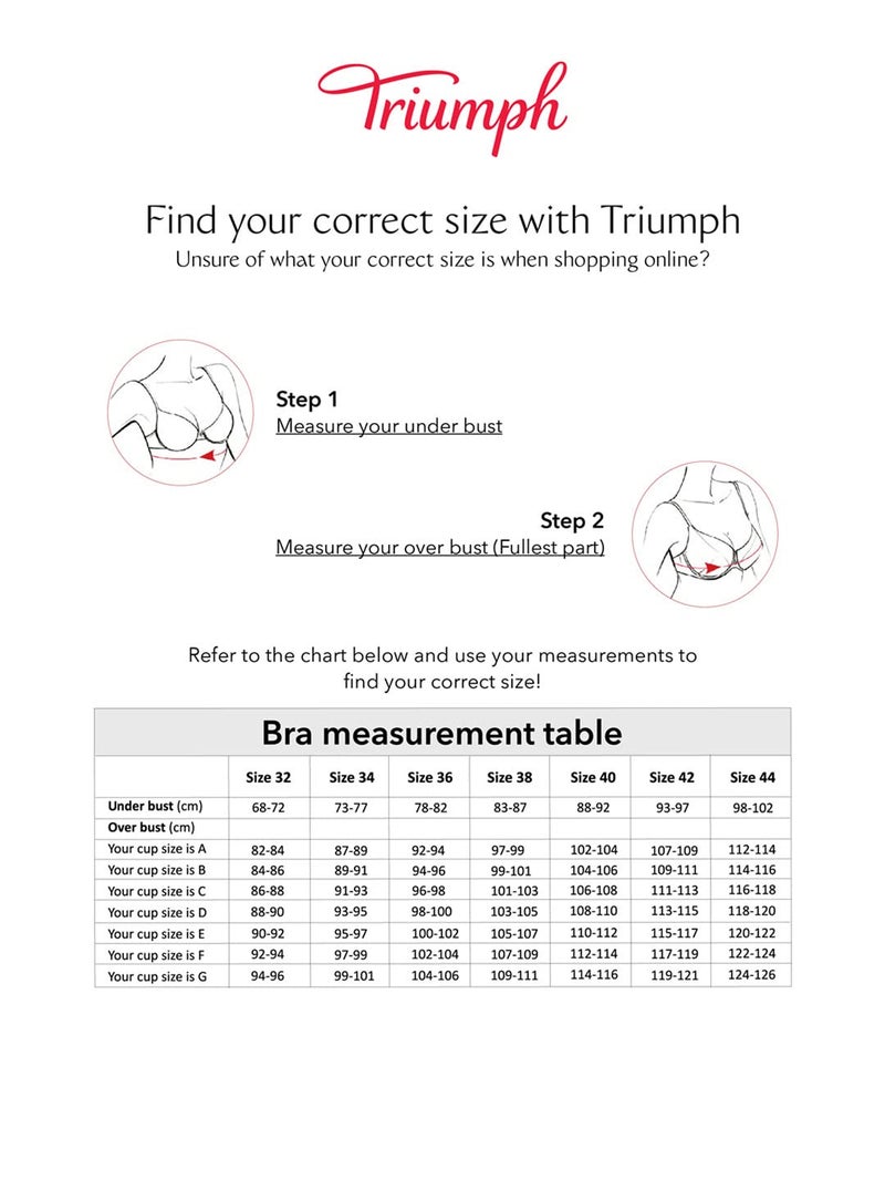 Triumph Triaction Cardio Cloud Bra for Women|Padded Non Wired Sports Bra|High Impact Wireless Full Coverage |Breathable Light Spacer Cup Workout Top|Crossable Cushioned Straps|Platinum|32D|Pack of 1 - Image 5