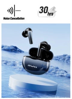 AWEI AWEI wireless earphones, in ear Bluetooth 5.3 earphones with 4 microphones ENC for clear calls, Bluetooth earphone touch control for 30 playback time, IPX6 waterproof TWS, lightweight earphones