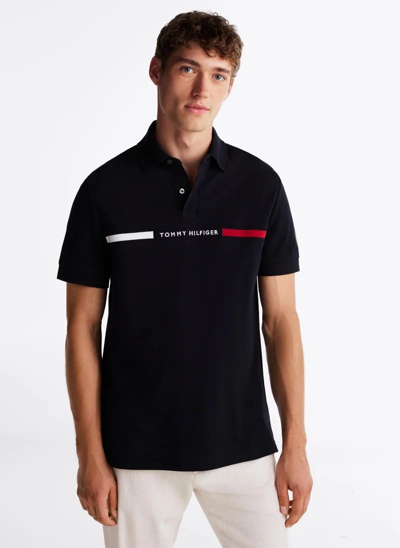 TOMMY HILFIGER Logo Print Polo Shirt
