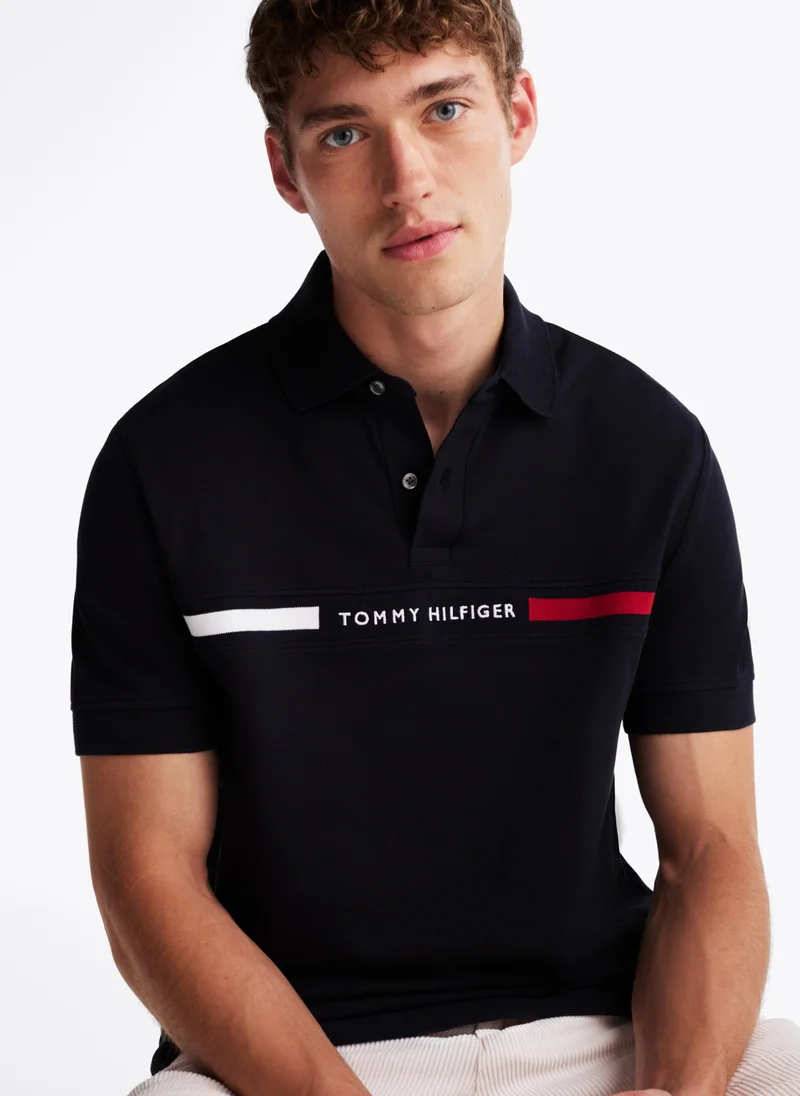 TOMMY HILFIGER Logo Print Polo Shirt
