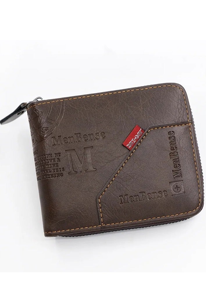 Mens Zipper Wallet Leather Card Wallet  - Image 1