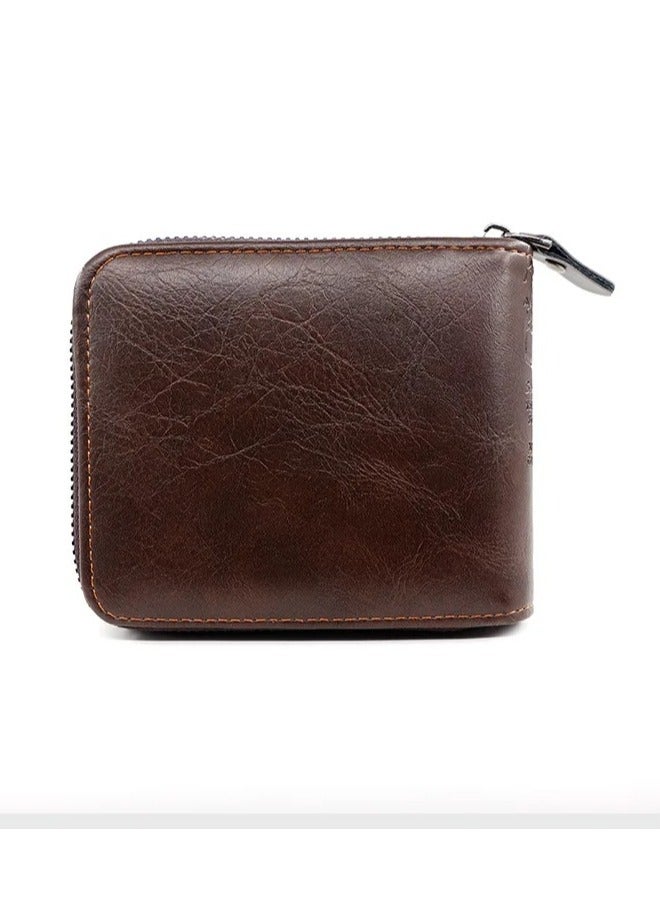 Mens Zipper Wallet Leather Card Wallet  - Image 2