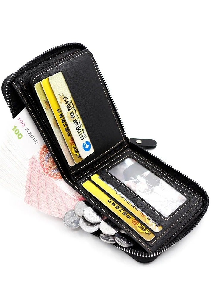 Mens Zipper Wallet Leather Card Wallet  - Image 3