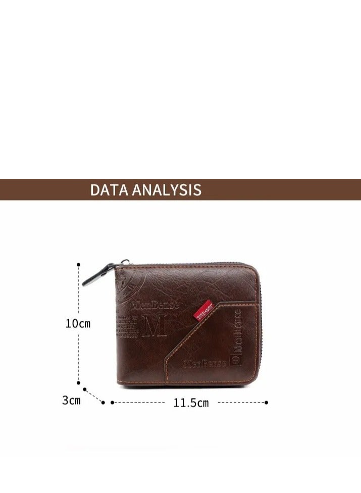 Mens Zipper Wallet Leather Card Wallet  - Image 5