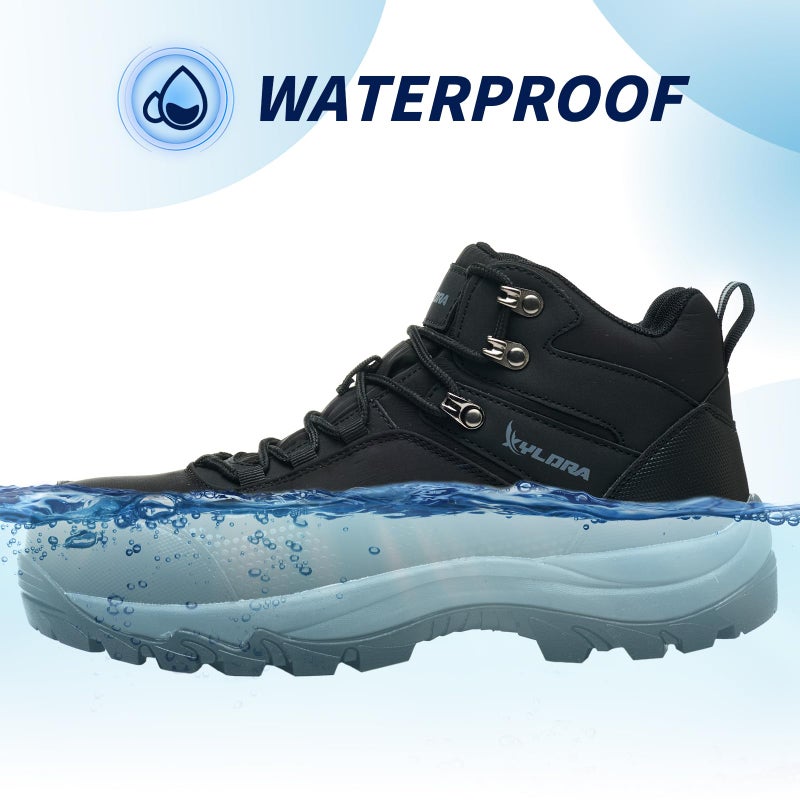 Xyldra Waterproof Steel Toe Boots for Men Wide Width Non Slip Work Boots Lightweight Slip Resistant Safety Shoes Indestructible Construction Composite Toe Sneakersï¼ˆBlack 41ï¼‰ - Image 3