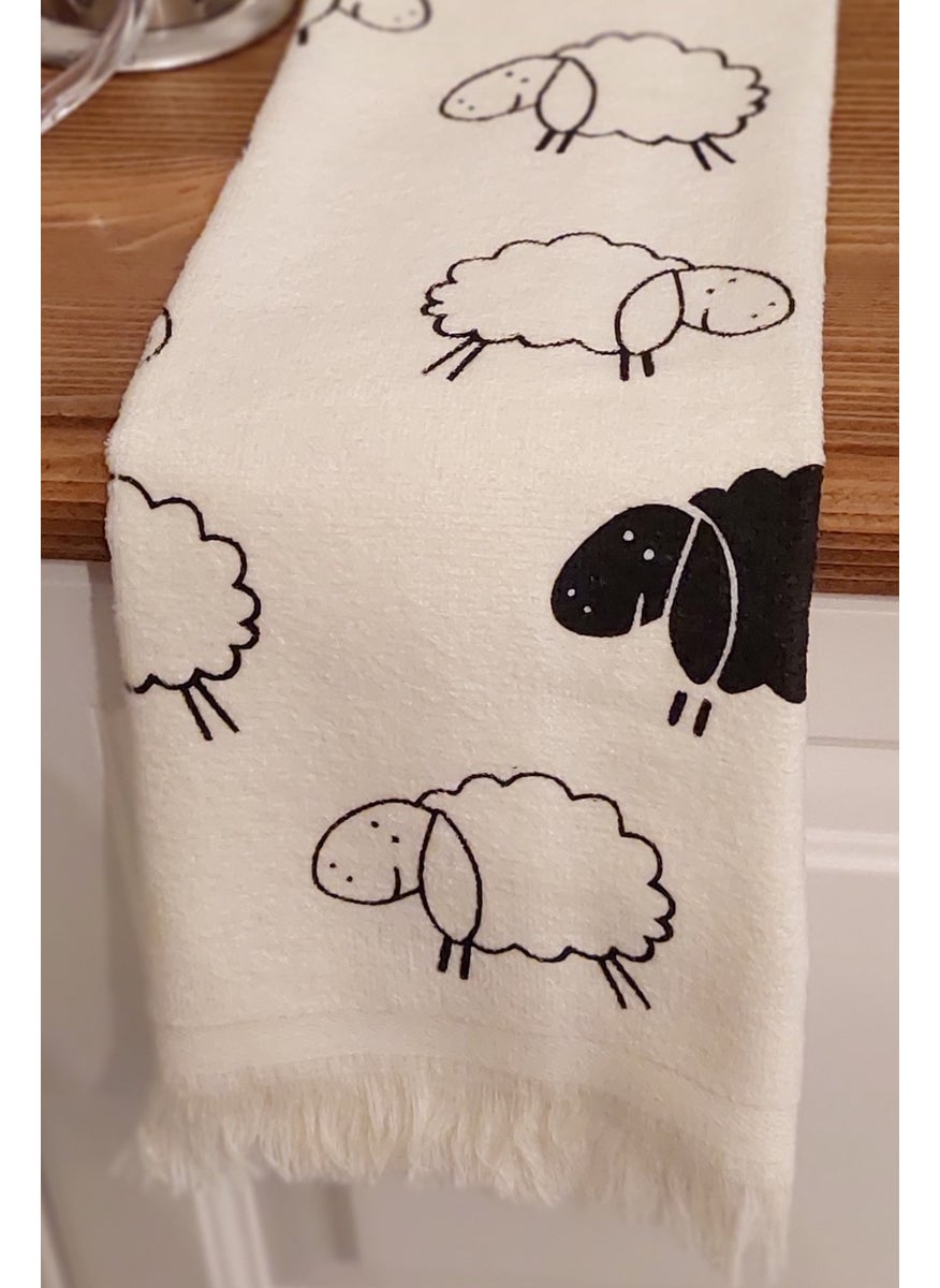 Cnr Garden 5 Piece Fringed Cotton 40X60 cm 100% Cotton Printed Towel Set Hand Face Kitchen Towel Soft Patterned Water Absorbent Set  - Image 2