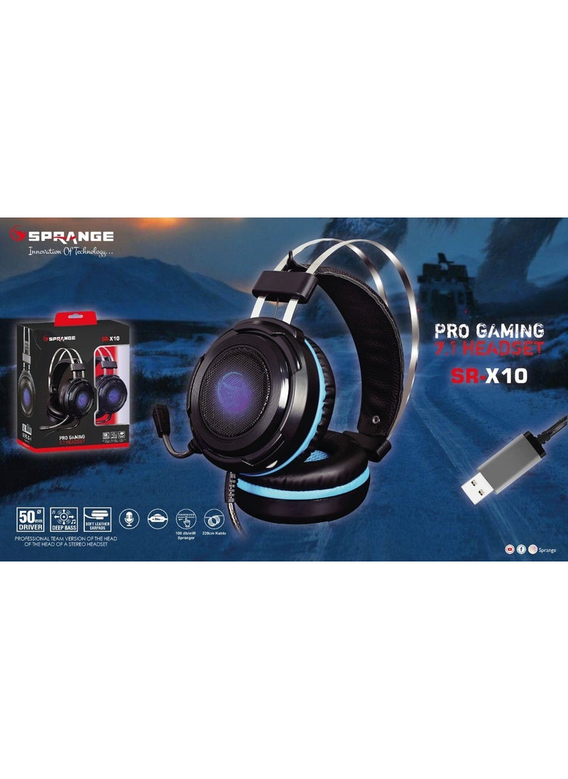 Sprange SR-X10 Gaming Headset with Microphone Black  - Image 2