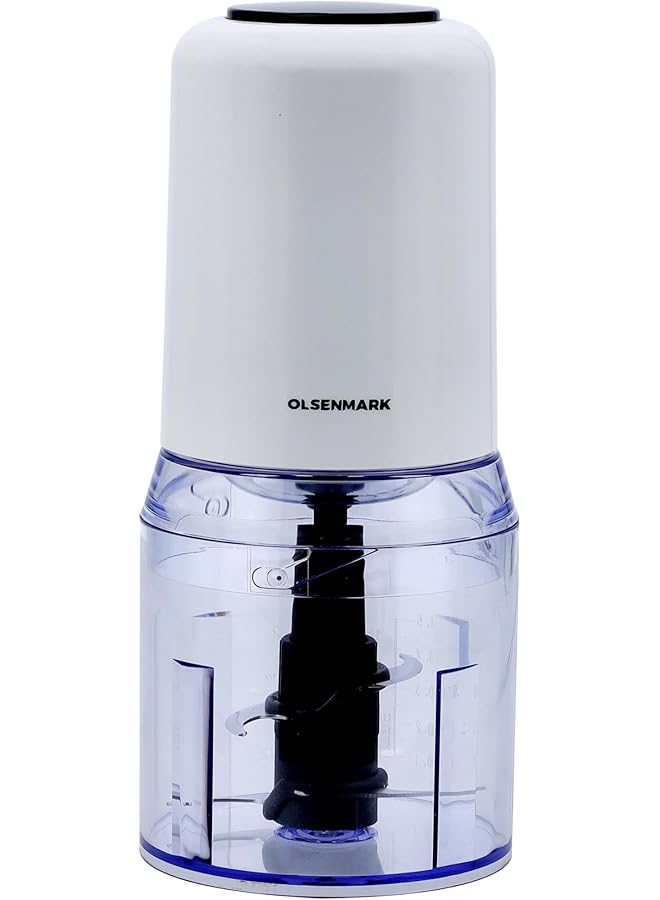 أولسنمارك مفرمة كهربائية صغيرة متعددة الاستخدامات، وعاء 500 مل، Omc2246، 2 إعداد سرعتين، مفرمة طعام للثوم، الفواكه، الخضروات، اللحوم، البصل، المكسرات، الفلفل، سلطة الزنجبيل، الفلفل الحار - Image 1