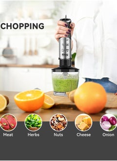 DSP Hand Blender,4 in 1 Immersion Blender ,800W Hand Mixer Stick, BPA-Free Handheld Blender 304 Stainless, Mixing Beaker, Chopper, Whisk, Ideal for Soup, Smoothies, Baby Food, Sauce,KM1152,Black  - Image 5