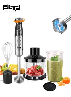DSP Hand Blender,4 in 1 Immersion Blender ,800W Hand Mixer Stick, BPA-Free Handheld Blender 304 Stainless, Mixing Beaker, Chopper, Whisk, Ideal for Soup, Smoothies, Baby Food, Sauce,KM1152,Black  - Image 1