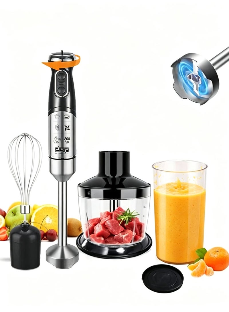 DSP Hand Blender with Chopper and Whisk,4-in-1  Hand Blender Set ,Black - Image 1