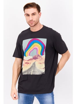 Wrangler Men Crew Neck Neck Short Sleeve Graphic T Shirt, Black Combo  - Image 1