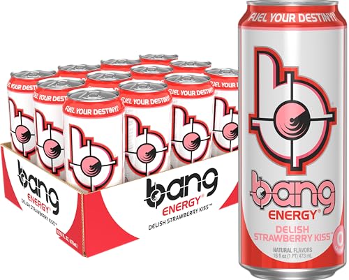 Bang بانج إنرجي ديليش ستروبيري كيس سوجرفري إنرجي درينك 16 فل أوز - Image 1
