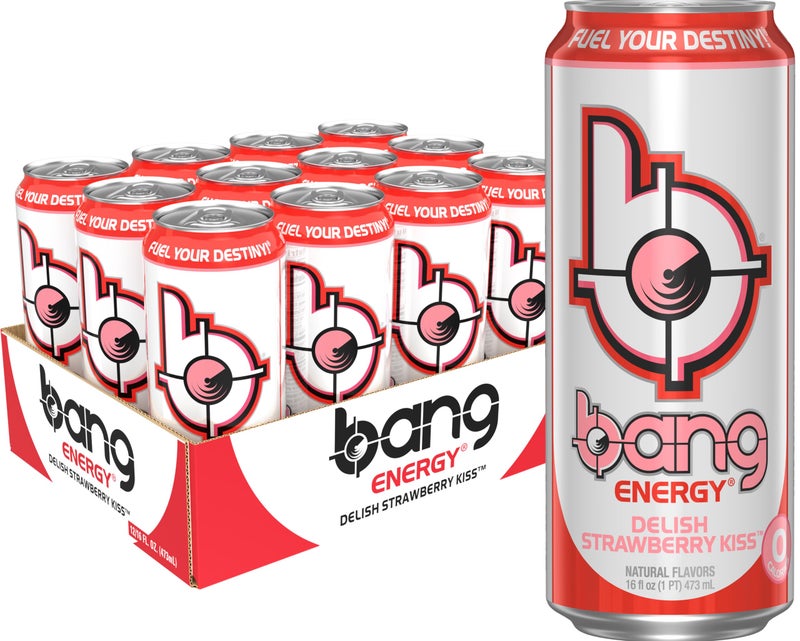 Bang بانج إنرجي ديليش ستروبيري كيس سوجرفري إنرجي درينك 16 فل أوز - Image 3