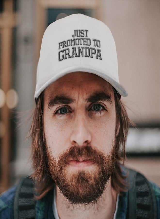 Speedy Pros Baseball Cap Just Promoted to Grandpa Embroidery Acrylic Dad Hats for Men & Women Strap Closure Black - Image 2