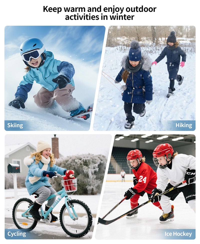 beautyin Kids Seamless Thermal Underwear Set Winter Base Layer Long johns Thermals for Kids Black/Grey - Image 2