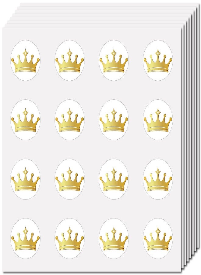 CREATCABIN 128Pcs Crown Planner Stickers Gold Crowns Helmet Sticker Decals Self-Adhesive Waterproof Sticker Round Dot Cartoon Decal Bulk Tags for Scrapbooking Craft Calendar Water Bottles Laptop 2.5cm - Image 1