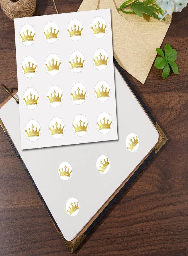 CREATCABIN 128Pcs Crown Planner Stickers Gold Crowns Helmet Sticker Decals Self-Adhesive Waterproof Sticker Round Dot Cartoon Decal Bulk Tags for Scrapbooking Craft Calendar Water Bottles Laptop 2.5cm - Image 4