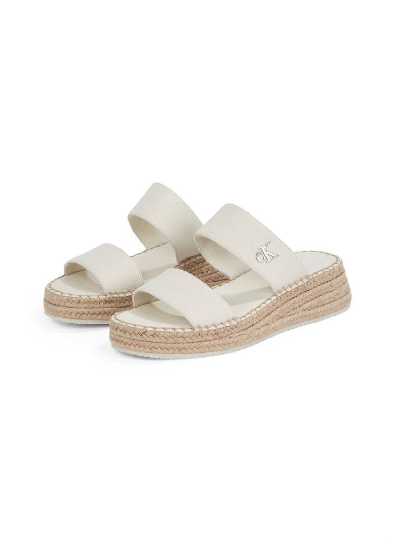 Calvin Klein Jeans - Women's Canvas Platform Espadrilles - Cotton, Beige - Image 1