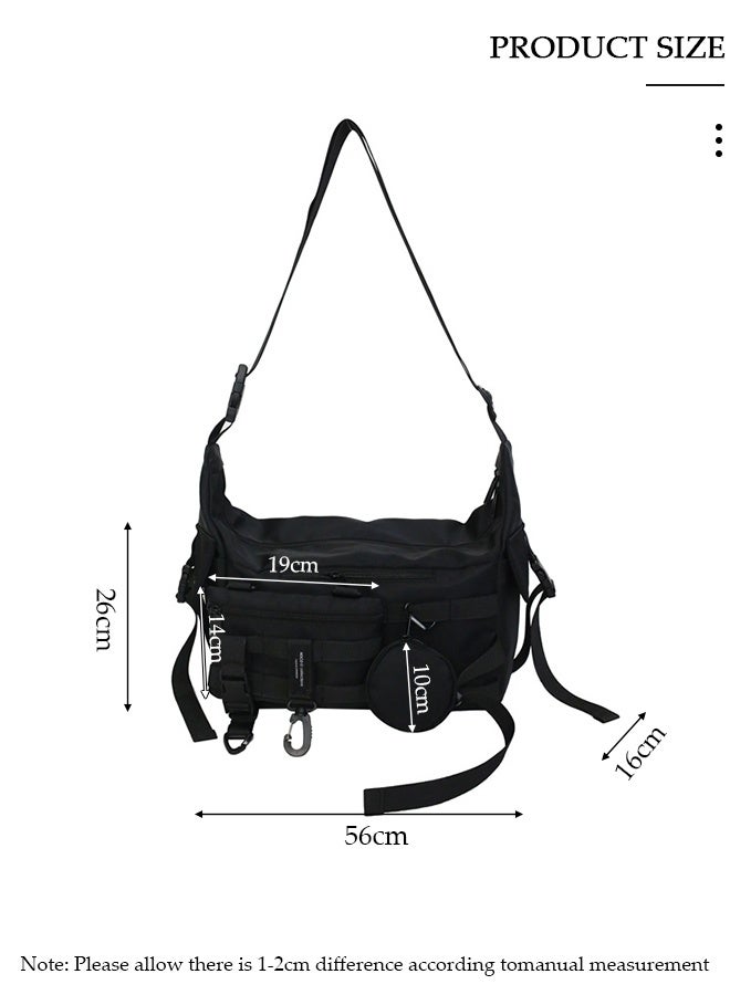 DUNISO Crossbody Bag for Men and Women Water Resistant Laptop Bag Casual Satchel Bags for Men Large School Computer Bag Travel Office Work Briefcase Fashion Messenger Shoulder Handbag, Black - Image 2