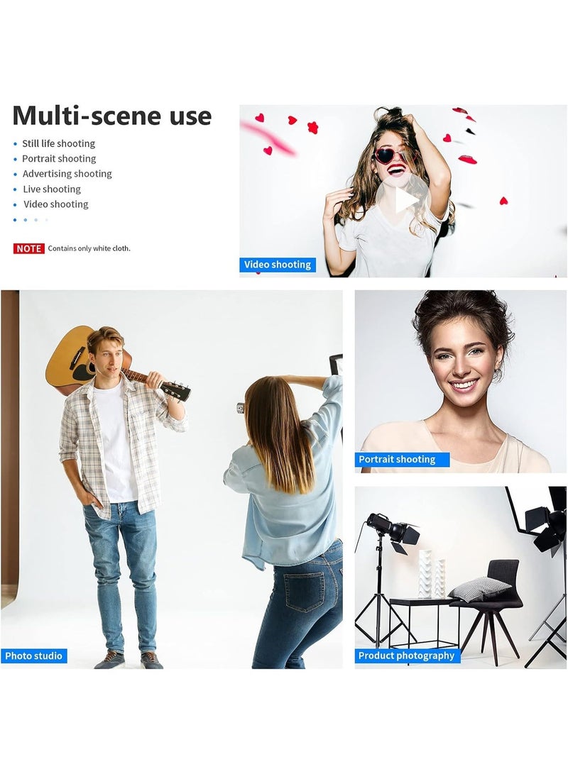 رات سو ​​خلفية بياء للتصوير مقاس 3x2 متر: ستارة التصوير البياء للاستوديو ومقاطع الفيديو​​ - Image 4