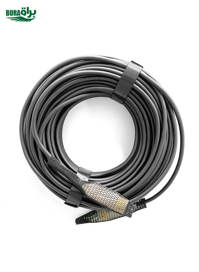 BURAQ - 2.0 Version HDMI Fiber Optical Line 4K Ultra High Clear Line Monitor Connecting Cable, Length: 15m(White) - Image 1