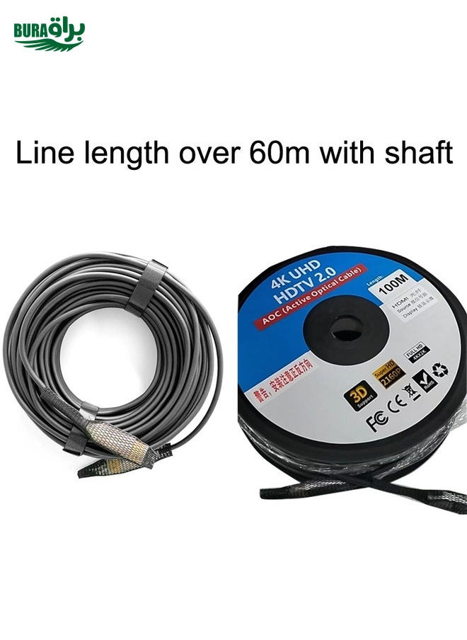 BURAQ - 2.0 Version HDMI Fiber Optical Line 4K Ultra High Clear Line Monitor Connecting Cable, Length: 15m(White) - Image 1