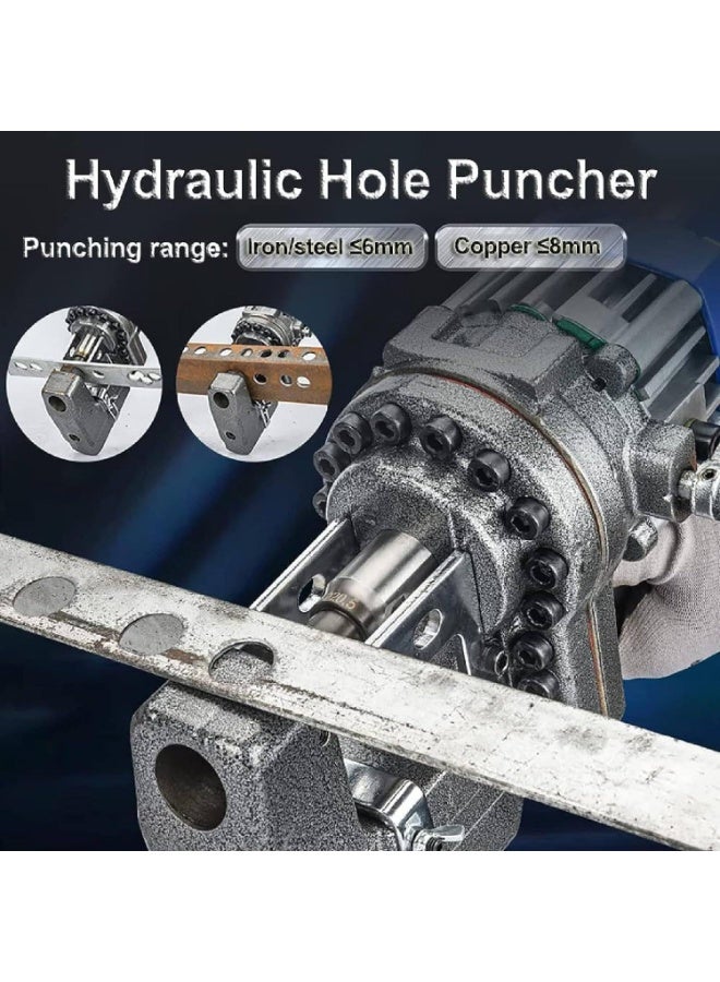 GearZone آلة ثقب هيدروليكية كهربائية 1200 واط 220 فولت، مثقاب معدني مع فرشاة كربون 5 قوالب Φ 6.5/9/13/17/20.5 مم، مناسبة للحديد، الألمنيوم، النحاس، الفولاذ الزاوي، الفولاذ القناتي - Image 4