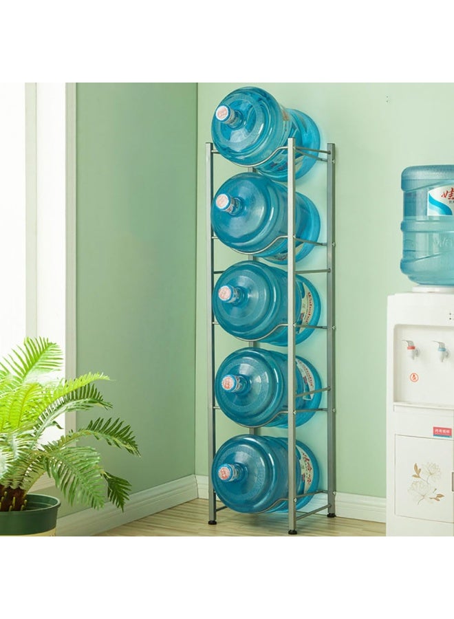 حامل تخزين زجاجات المياه حامل تخزين زجاجات المياه 5 طبقات حامل تخزين زجاجات المياه 5 جالون زجاجة مياه حامل زجاجات المياه شديد التحمل للمطبخ والمكتب سهل التجميع (5 طبقات) - Image 1