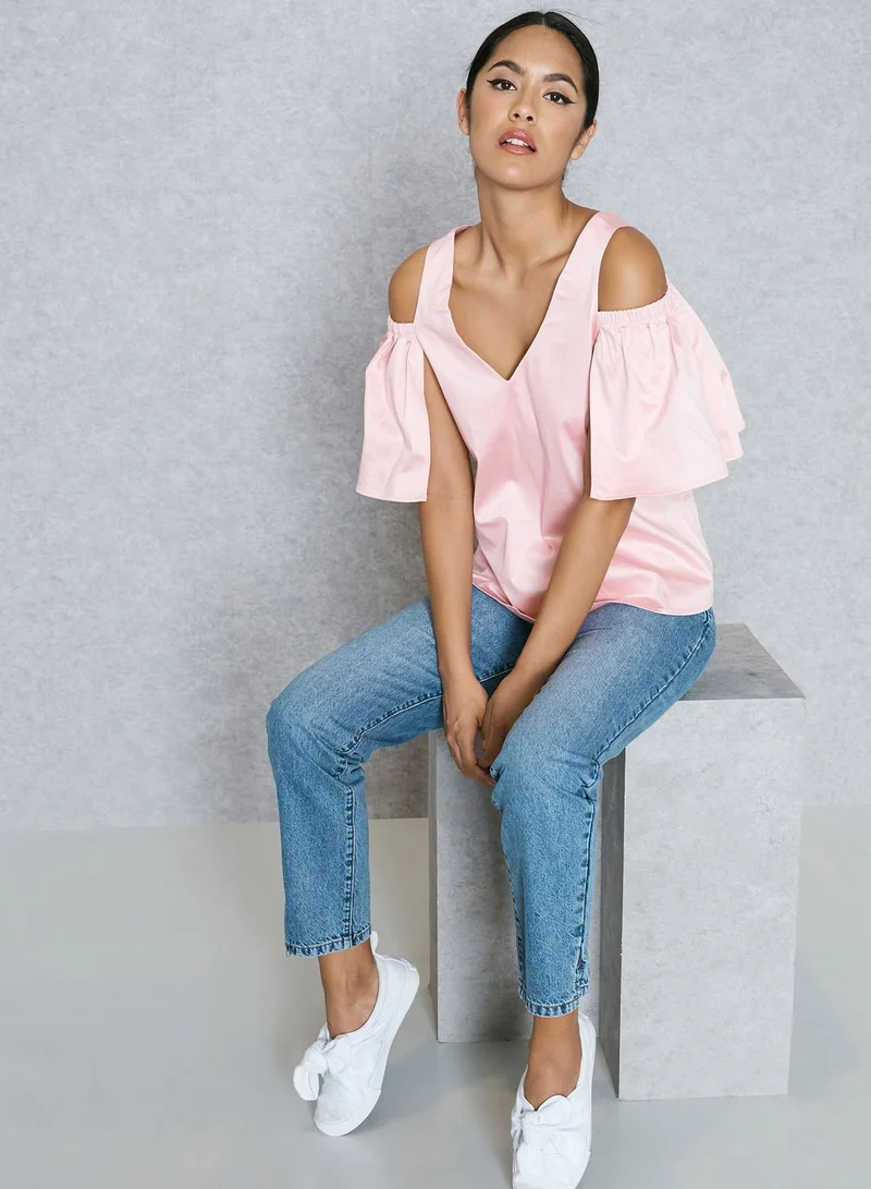 LOST INK Cold Shoulder Top