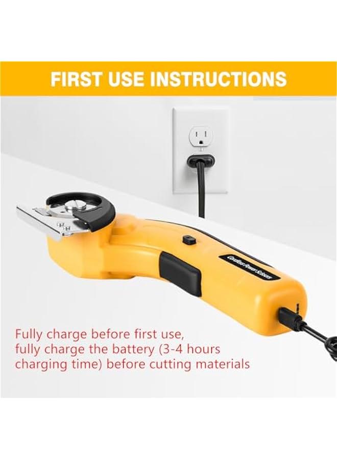 Arabest Cordless Electric Scissors,4.2V Rechargeable Cardboard Box Cutter,Power Rotary Cutter,Powerful Fabric Scissors with Storage Box for Carpet Leather Plastic Packages - Image 5