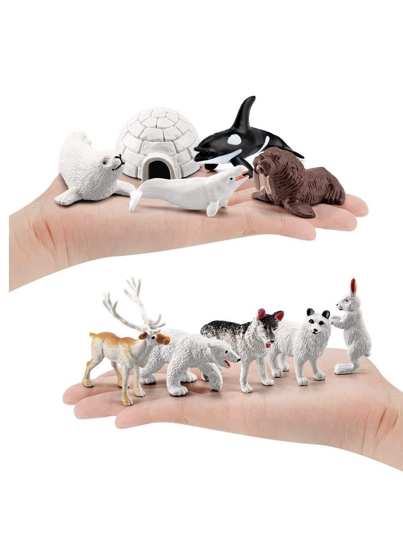 RAHAYM 10PCS Realistic Polar Animals Figurines Toy Mini Arctic Animals Toys Set 1-2 Inch Plastic Arctic Tundra Deer Toy Animal Small White Bear Arctic Fox Kids Diorama Birthday Gift  - Image 4