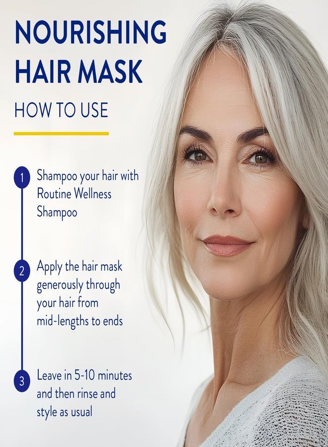 روتين  والنص قناع ترطيب عميق للشعر الجاف والتالف من روتين ويلنس - علاج مرطب ومُرمِّم - يُعزز كثافة الشعر - خلاصة ثمر الورد 8 أونصة - Image 4