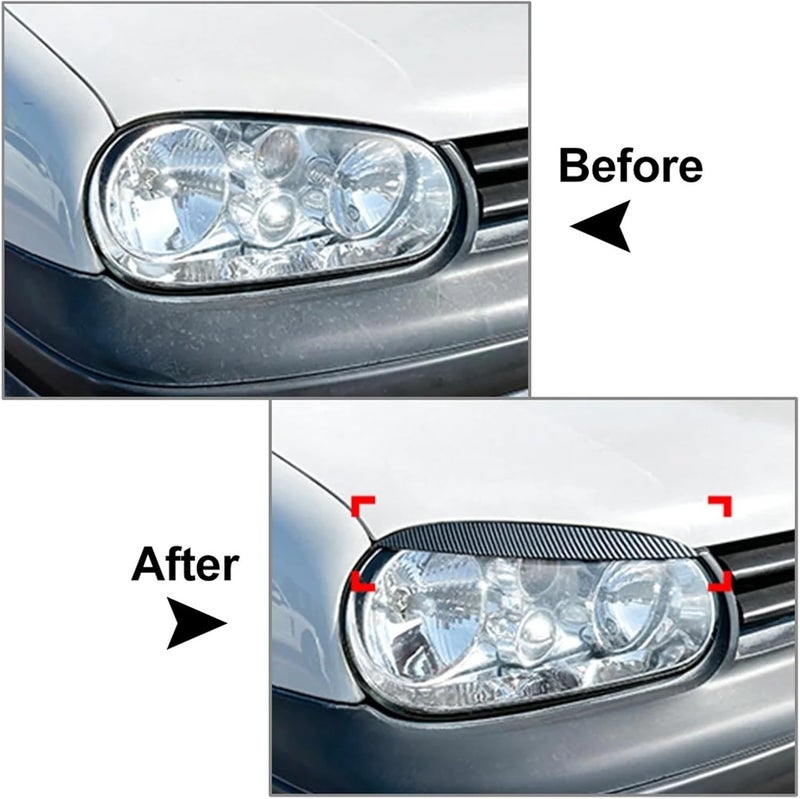 QASULER Car Headlight Eyebrow Eyelid Trim for VW Golf MK4 - Image 4
