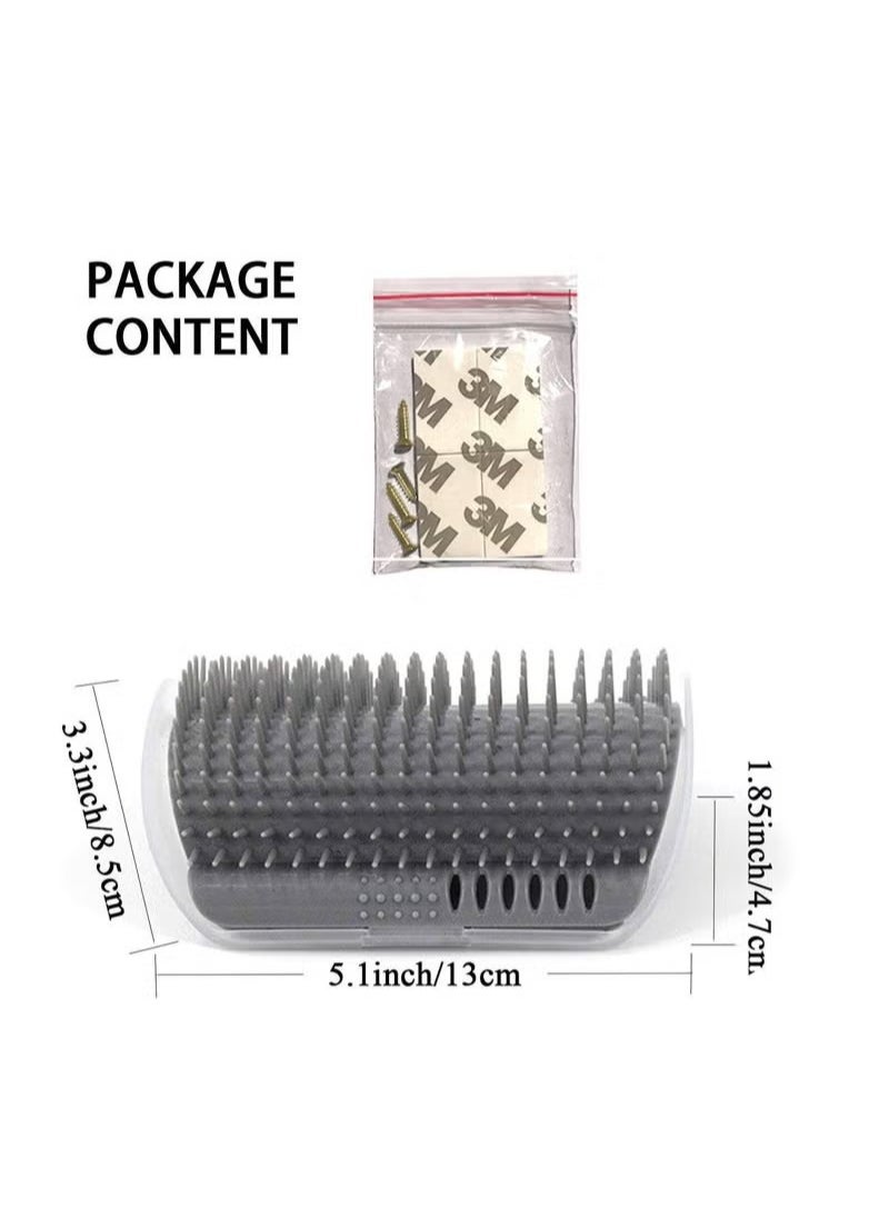 FASHION Cat Corner Brush, 2 Pack Cat Self Groomer Wall Corner Brushes for Indoor Cats, Soft Pet Self Grooming Brushes Corner Scratcher Massage Combs for Long & Short Fur Cats Dogs Kitten Puppy  - Image 2