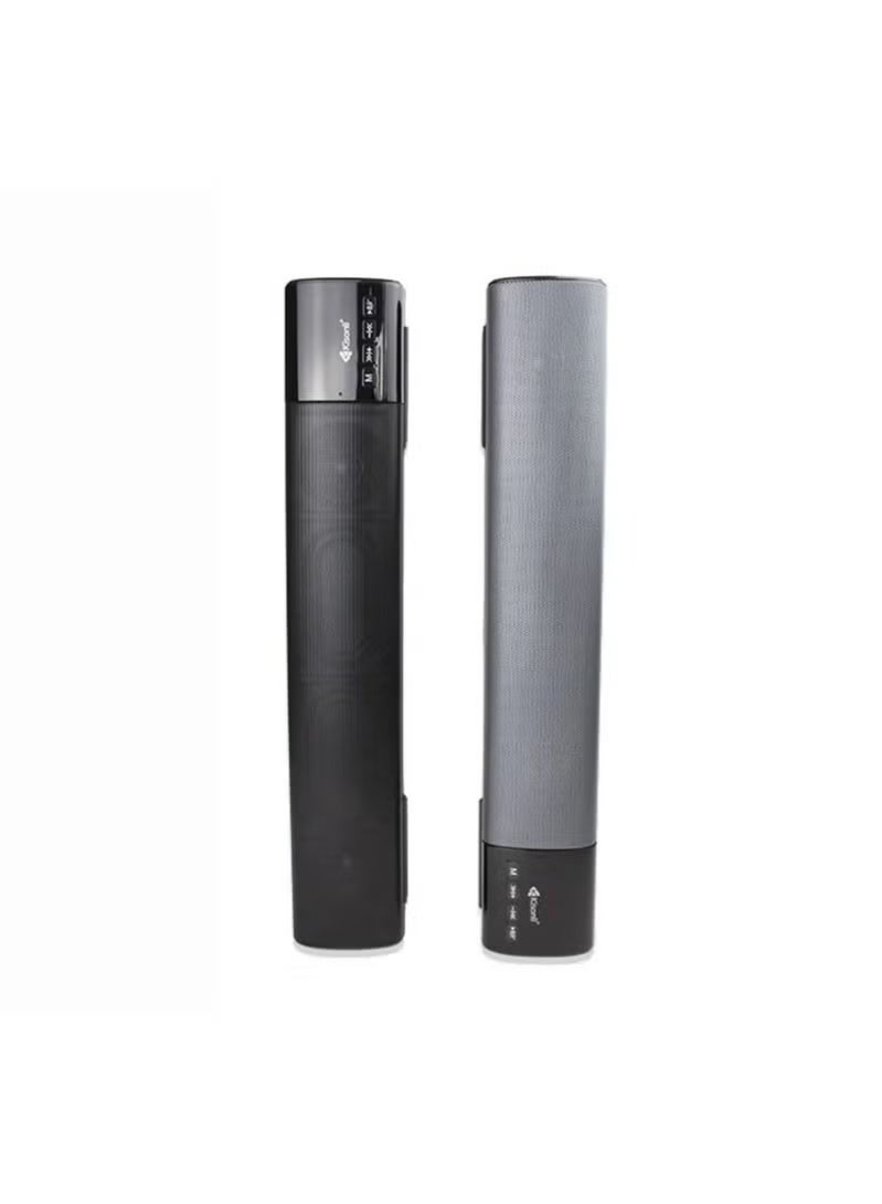 Kisonli Bluetooth Sound Bar Speaker (LED-800B) with FM Radio, AUX/USB/TF Card Support, Rich Stereo Sound, Black - Image 3